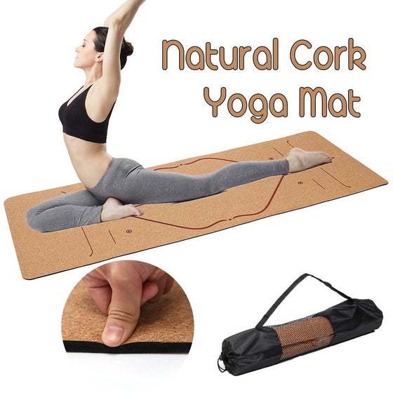 Natural Cork TPE Yoga Mat 5MM Fitness Sports Gym Mat