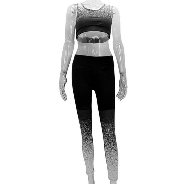Yoga Suit Women Sports Suits Fitness Set Gym Running Jogging Tracksuit