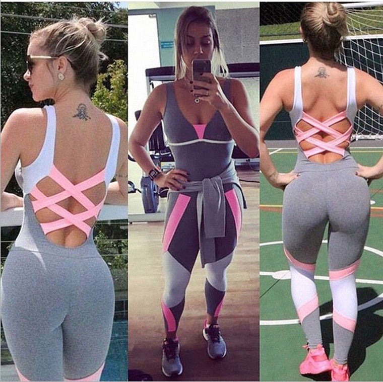Fashion Yoga Set Women Gym Sporting Playsuit Clothing Exercises